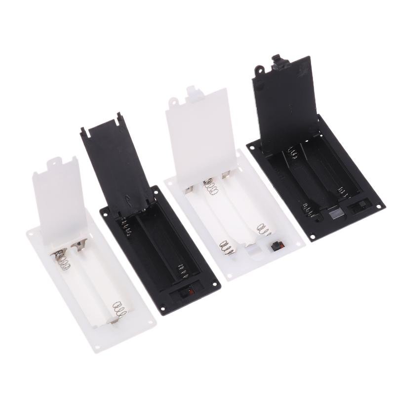 (YY)3Pcs/1Pc 2026 New 2x3x AAA Rectangular Embedded Battery Holder Storage Box Case with Switch Cover Batteries Shell Plastic