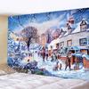 Рождественская снежная сцена, украшение для дома, гобелен, хиппи, богемное украшение, психоделическая сцена, настенное украшение для спальни, украшение на стену