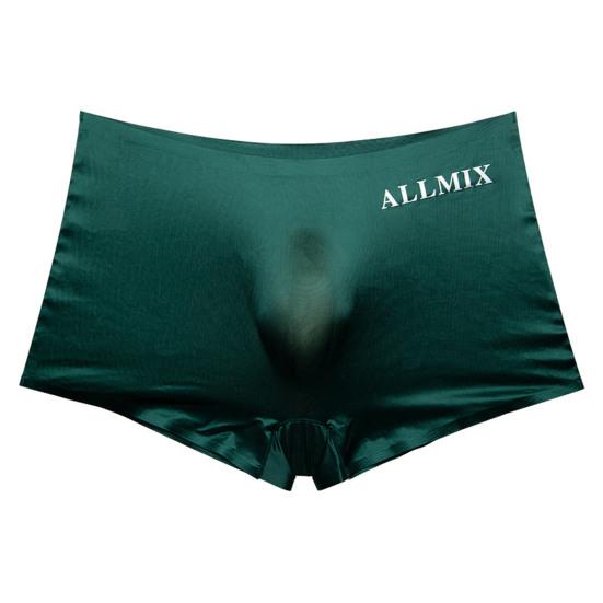 Мужские 3D U-выпуклые шорты, трусы со средней посадкой и эластичным поясом с буквенным принтом, нижнее белье из ледяной шелковой ткани