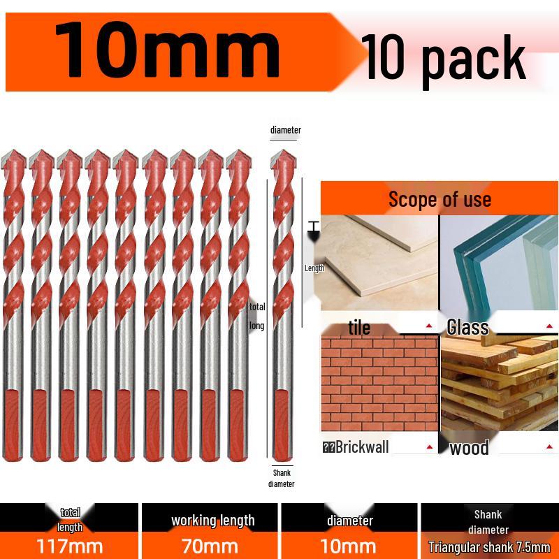 6 мм Сплавное треугольное сверло для бетона, стекла и цемента