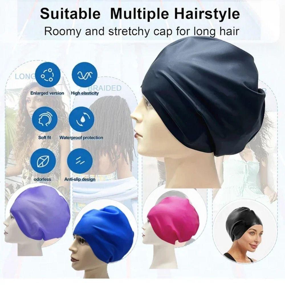 Elastic Waterproof Swim Cap Soft Snorkeling Cap Silicone Swim Headgear  Spearfishing