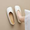 Square Head Single Shoes Women Flat Shallow Mouth One Foot Stirrup Work Shoes Soft Bottom Granny Shoes