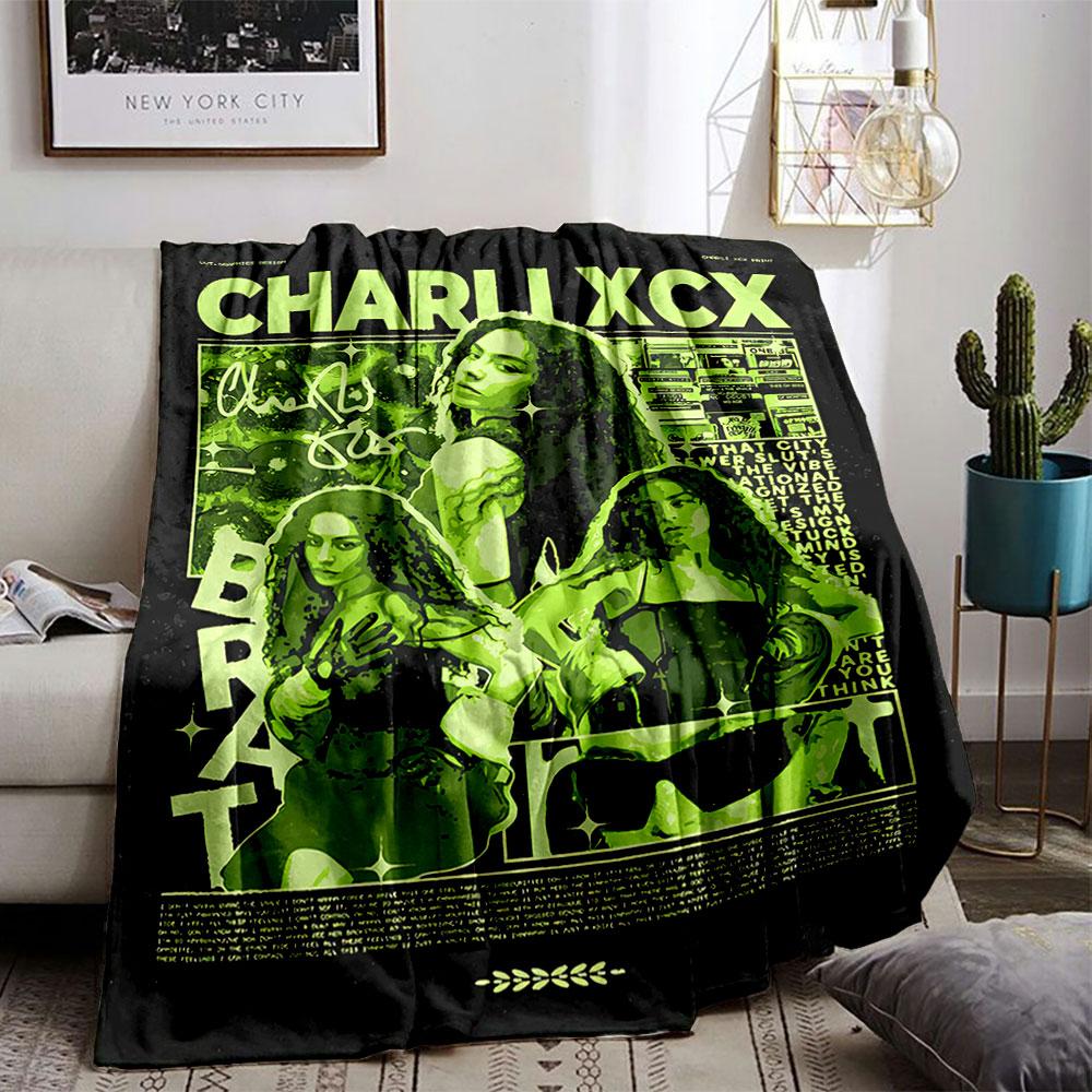 Charli XCX Green Photo Collage for all seasons blanket lunch break throw gift