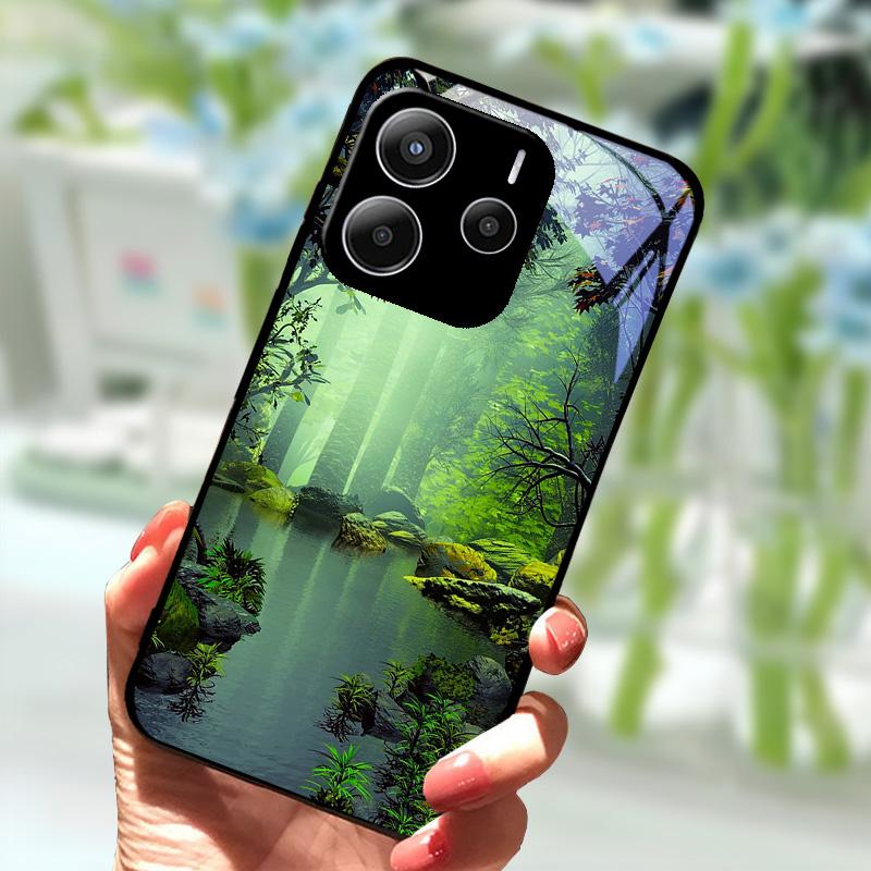Чехол Для Redmi Note14 Стеклянный Чехол 14 Pro 4G 5G Новый Популярный Закаленное Стекло Чехол для Телефона Для Redmi Note 14 Pro+ 5G Защитные Чехлы
