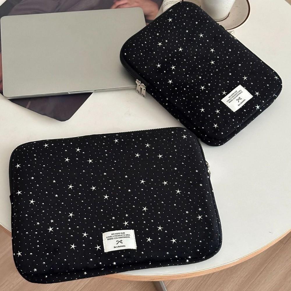Starry Sky Cartoon Laptop Bag Portable Shockproof Tablet Sleeve Bag Black Sweet Girl Computer Bag Laptop/Notebook/Tablet