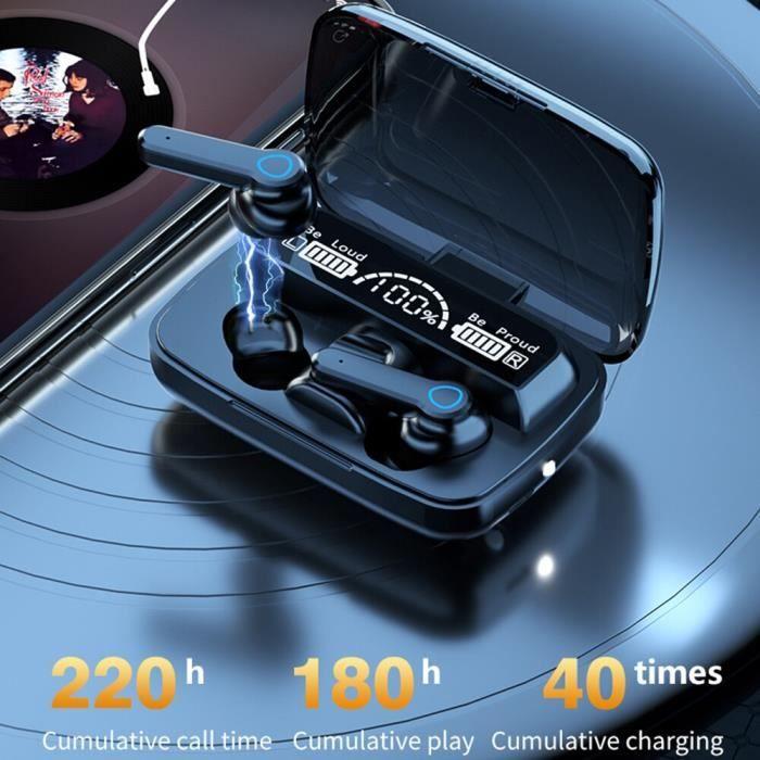 Écouteurs sans fil Bluetooth 3500 mAh, oreillettes de sport étanches, casque stéréo avec Microphones HD, nouveau [7220600]