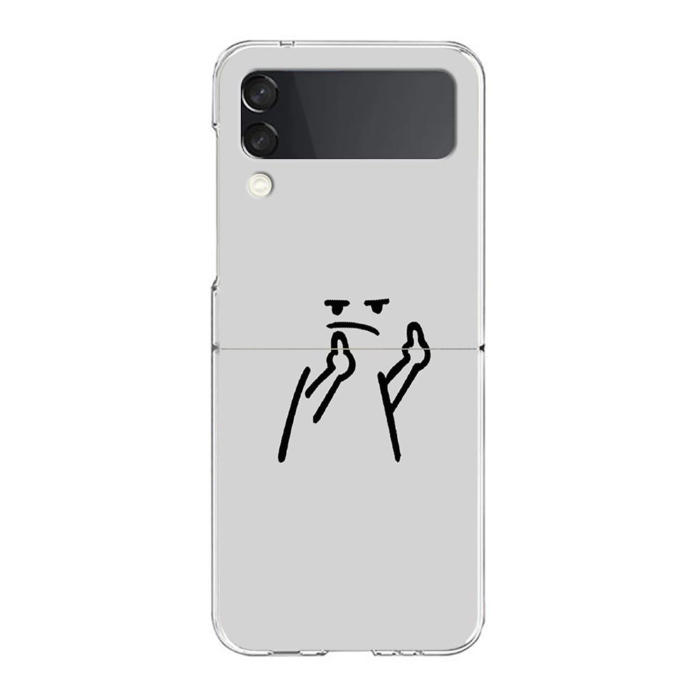 Прозрачный чехол для телефона Samsung Galaxy Z Flip 3 4 5 6 7 Жесткий складной ПК Z Flip3 Flip4 Чехол Милый Спичка Мужчина Пара
