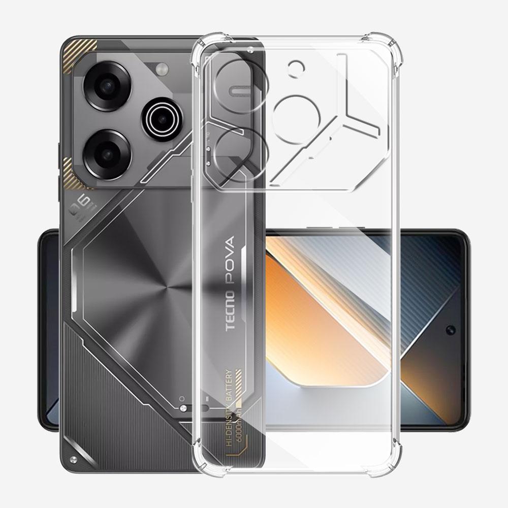 For Tecno Pova 6 Pro LI9 Case Clear Shockproof Silicone Soft TPU Cover For Tecno Pova 6 Coque On Tecno Pova 6 Pro 6pro 5G Funda