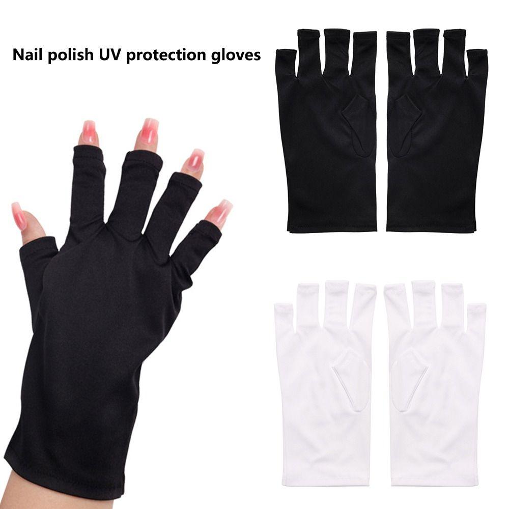 Half-finger Sunscreen Gloves Anti -UV UV-protective Gloves Durable Nail Painting Gloves  Nail Tools