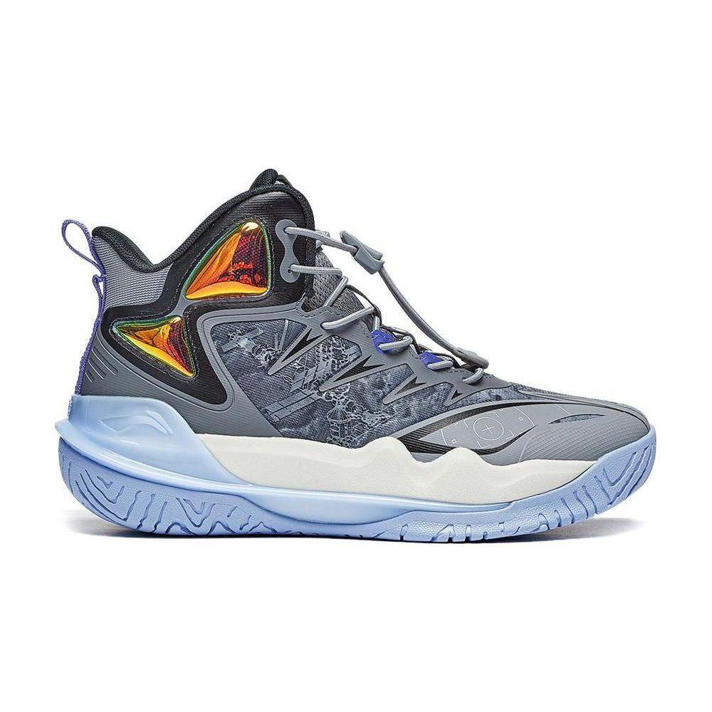 Li Ning Primary 3.0 V2 Slip Resistant Shock Absorbing Lightweight Low Top Basketball Shoes Kids Sneaker Shadow-Gray Ultimate-Gray YKBT072-3