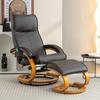 Fauteuil De Massage - MUVOE - Marron - Mécanisme De Massage À 5 Points - Repose-pieds - Design Élégant