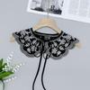 Women Girls Lace Fake Collar Shoulder Wrap Detachable Mesh Embroidery Floral Lace Shawl Wrap Cape Half Shirt Collar