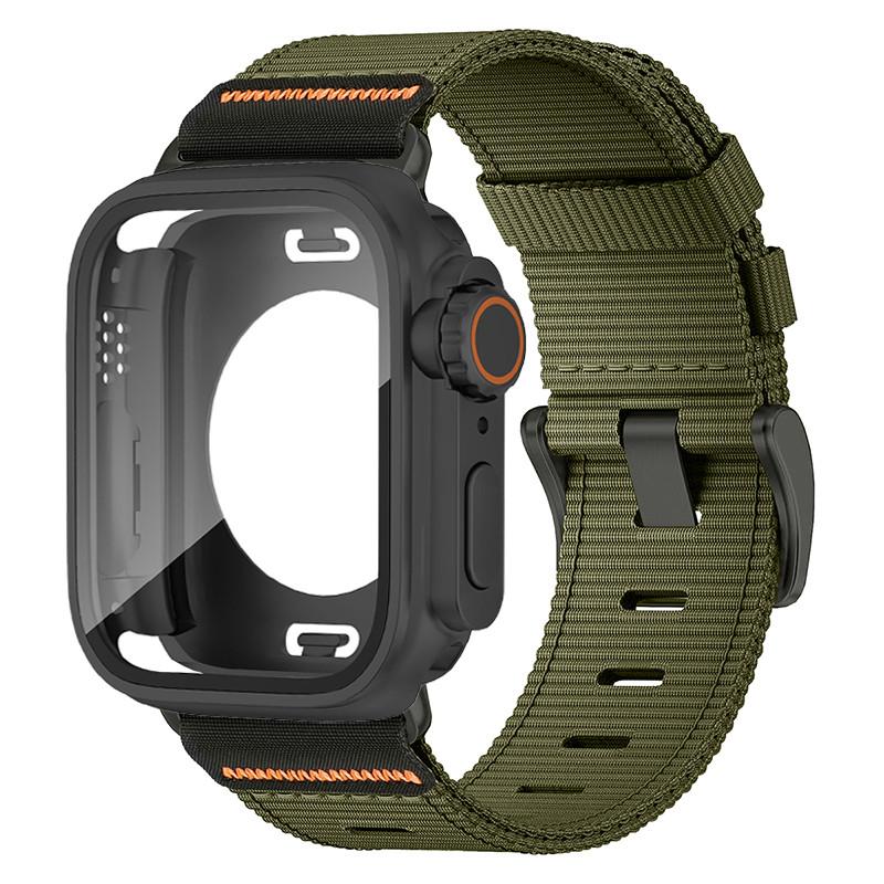 Водонепроницаемый защитный чехол + нейлоновый ремешок для Apple Watch 11 10 9 8 7 6 SE3 5 4 Для Iwatch 46мм 42мм 45 44 41 40мм Устойчивый к царапинам