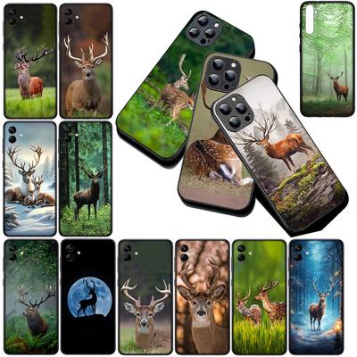 Чехол для Samsung Galaxy S20 S22 S21 FE Ultra Plus A07 A17 A15 A16 A25 A57 A37 Корпус Чехол для телефона Лес Олень Охота Самец