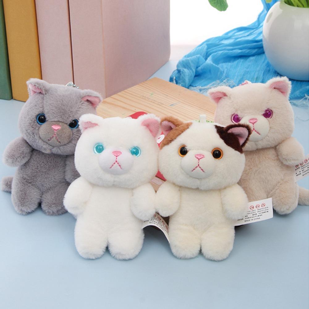 PP Cotton Plush Cat Keychain Meow Plush Cat Doll Pendant Car KeyRing Cat Plush Keyring Bag Pendant
