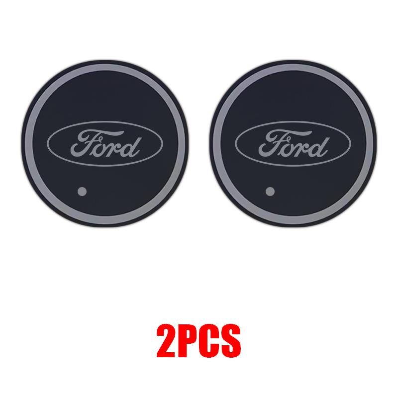 KLYA1 USB Rechargeable RGB LED Car Cup Coaster For Ford ST Racing Focus Fiesta EcoSport Escort Ranger Fusion Mustang Mondeo Accessorie