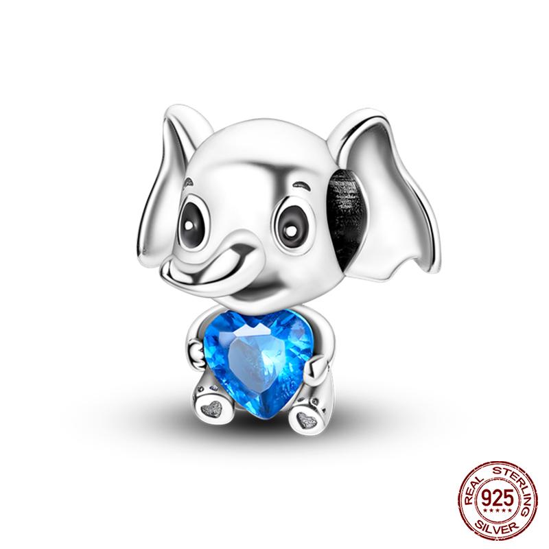 Copper Lovely Animal Cat Squirrel Penguin Heart Zircon Charms Beads Fit Qikaola Original Bracelets Fine Diy Jewelry