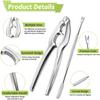 Stainless Steel Crab Leg Tools, including Lobster Cracker and Forks, Heavy Duty Shellfish Nut Cracker Set, Seafood Tools for King Crab Legs Shellfish