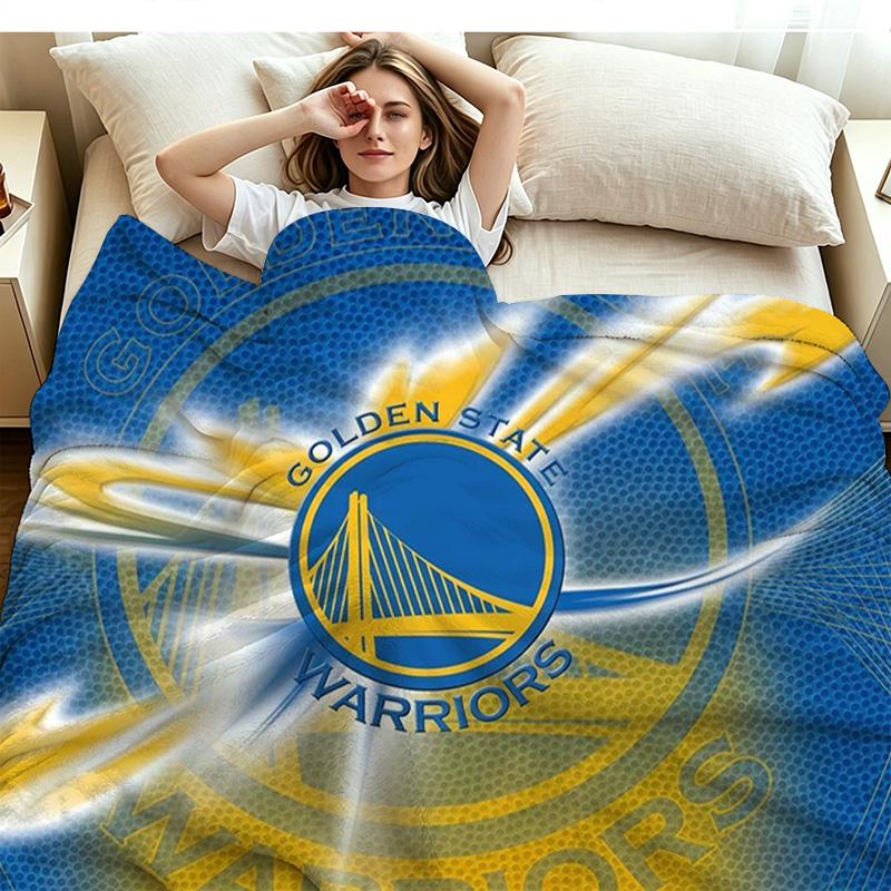 Golden State Warriors Print Flannel Blanket High Quality Warm Comfortable Cover for All Seasons Perfect for Gifts Home Decor