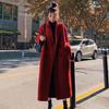 Женское элегантное зимнее осеннее свободное длинное шерстяное пальто с поясом шерстяное пальто толстое теплое шерстяное оверсайз верхняя одежда