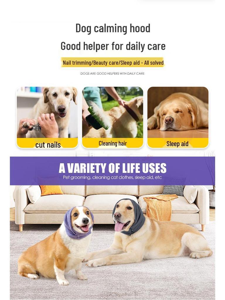 Adjustable Dog Calming Ear Muffs - Anti-Thunder Winter Warmth Headband