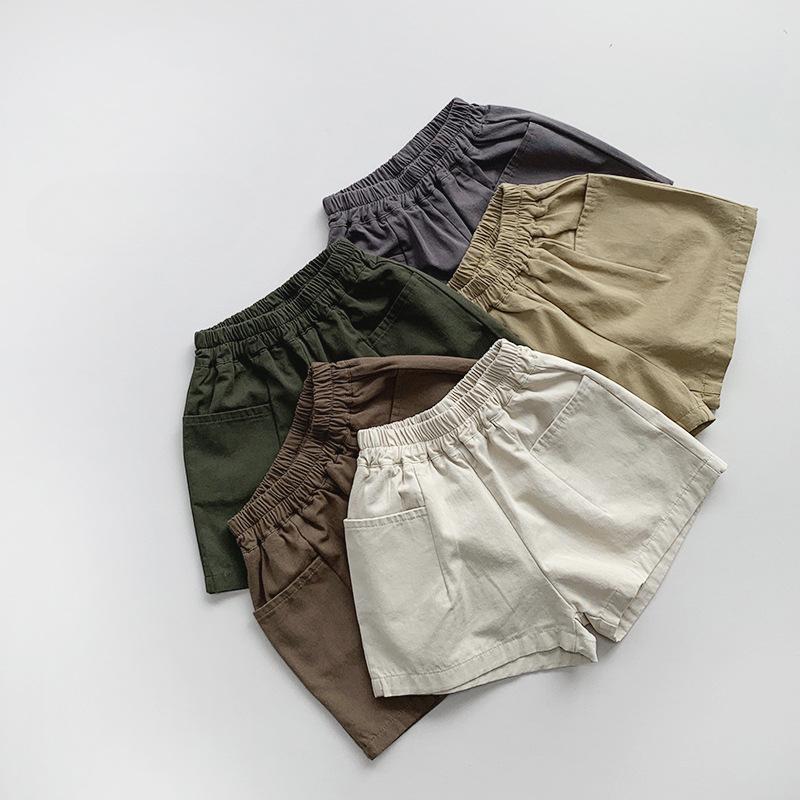 Детские шорты летние универсальные для мальчиков и девочек корейские ретро брюки модная детская одежда
