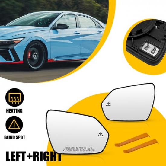 Mirror Glass For Hyundai Elantra -25 Driver Passenger Side Heated Blind Spot