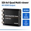 4-канальный SDI 4x1 Квад Мультивьюер Коммутатор 4K30 HDMI Выход 10 Режимов Бесшовного Разделения Экрана 4 SDI Входа на 1 HDMI Дисплей SDI Видео Мультивьюер