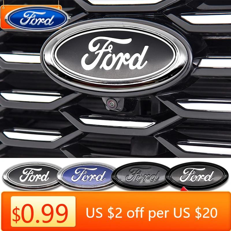 Car Sticker Ford New 2025 Hot 1Pc 17.5cm Car Front Rear Emblem Badge Trunk Hood Decal Sticker For Ford Edge Escape Fiesta Transi