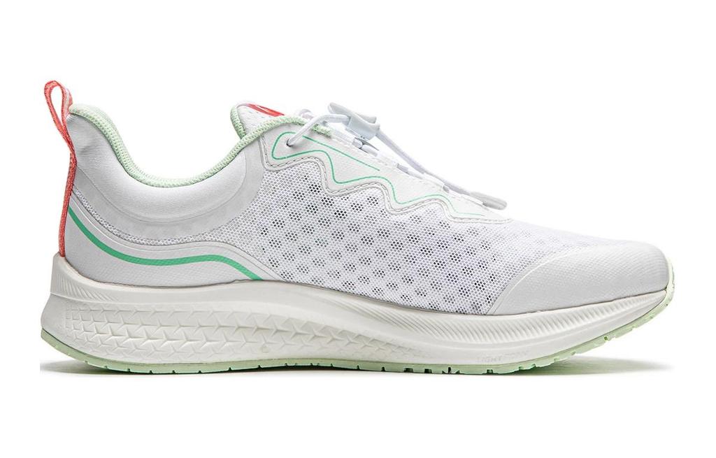 Li Ning YOUNG Light Leap 1.0 Fabric Drawstring Low top Kids' Running Shoes White Green YKFU076-8