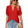 Womens Tops V Neck Ruffle Sleeve Blouses Short Sleeve Casual Tops T-Shirts for Women Autumn Winter