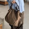 Vintage Brown Casual Tote Bag Women New Harajuku Aesthetic Canvas Shoulder Bags Female Retro Handle Crossbody Bags