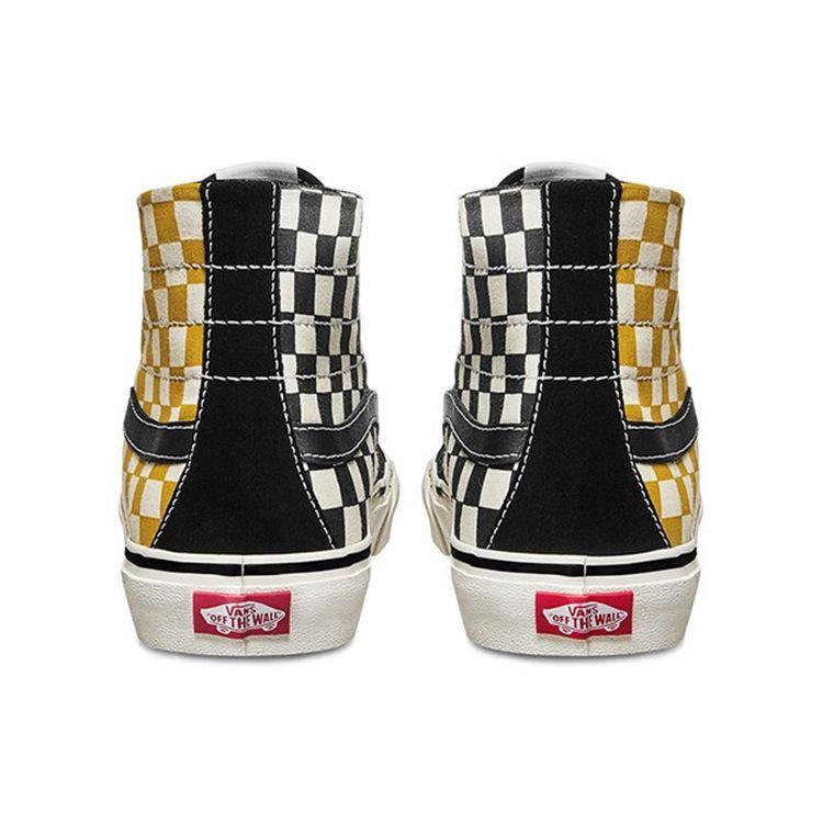 Vans Sk8 Высокие кеды в клетку желто-белые унисекс кеды для скейтбординга VN0A3MV1314