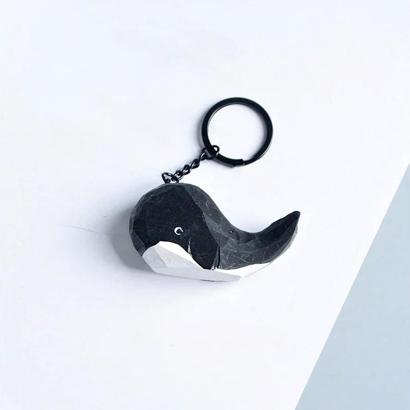 1 шт. Резной брелок-подвеска на день рождения, деревянный брелок в виде кита, ручная работа, милые поделки