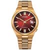 Tsuyosa Mechanical Sapphire Crystal Red Dial Gold Watch NJ0153-82X, Red, Bracelet.