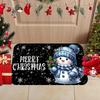 1pc Blue‑Snowman‑Snowflake Print Welcome Doormat, Washable Indoor Floor Mat for Bathroom, Living Room, Bedroom, Kitchen