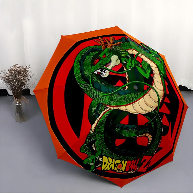 1pc Dragon Ball Automatic Folding Umbrella, Portable Collapsible Design, 8-Rib Iron Frame, , All-Season Casual Outdoor Accessory for Christmas Birthda