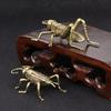 2 Styles Brass Sculpture Realistic Looking Unique Retro Animal Cricket Small Statue Crafts Decoration