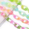 10pcs Transparent Mixed Color Acrylic Matt Open Connector Chain Links Beads for DIY Necklace Bracelet Jewelry Making