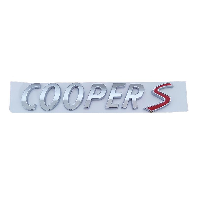 3D ABS Chrome Black Logo Cooper S Emblem Letters Car Rear Trunk Badge Self-adhesive Sticker Accessories