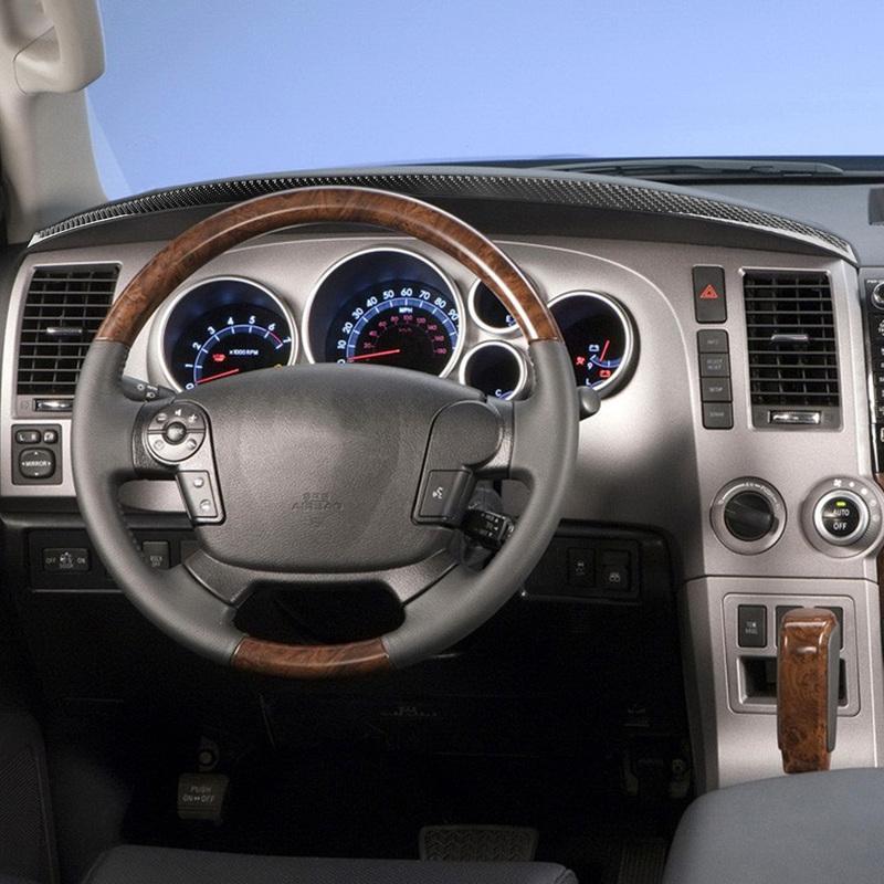 Автомобильные аксессуары из углеродного волокна, полоса на приборную панель, модифицированная крышка внутренней отделки, мягкая наклейка для Toyota Tundra Sequoia 2007-2013