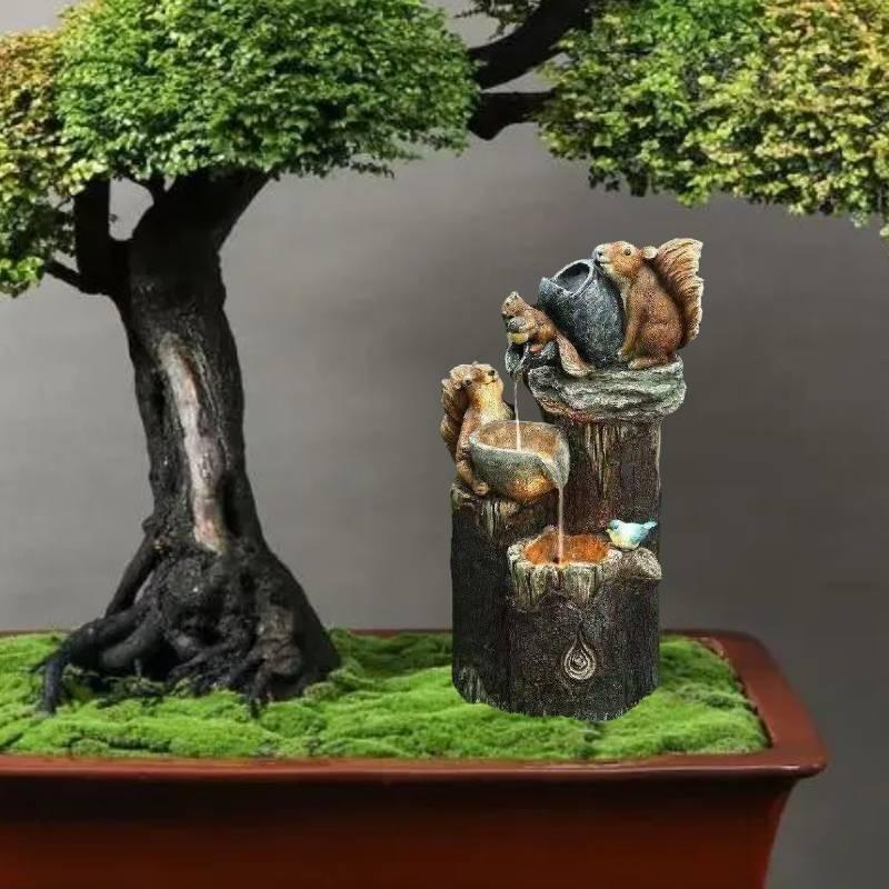 Очаровательный полимерный фонтан на солнечной батарее «Белка и утка» садовая статуя уникальный подарок на все случаи жизни