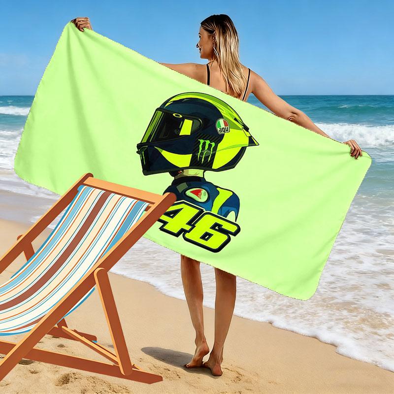 Пляжное полотенце с принтом VR46, большое, мягкое, быстросохнущее, для пляжа, кемпинга, плавания