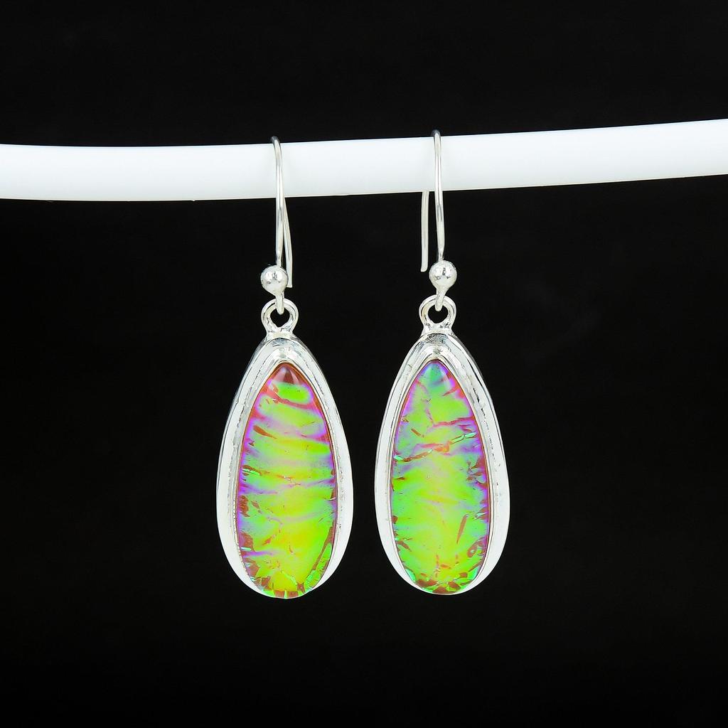 Красивые серьги из розового триплетного огненного опала из стерлингового серебра 925 пробы, серьги-подвески из серебра ручной работы в стиле бохо, подарок на помолвку