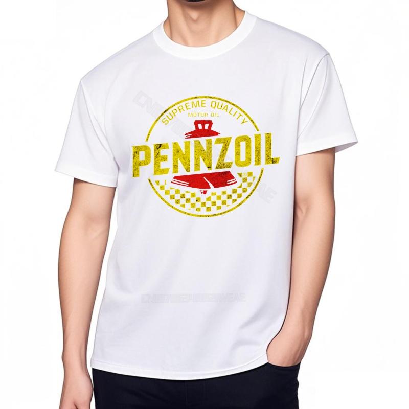 Teeshirts Soft Basic T Shirt Pennzoil Logo On Black Casual Plus Size Tshirt Classic Daily Wear Solid Color Tshirt