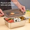 Stainless Steel Food Crisper Sealed Leak-Proof Box Refrigerator Freezer Storage Box Bento Organize Box