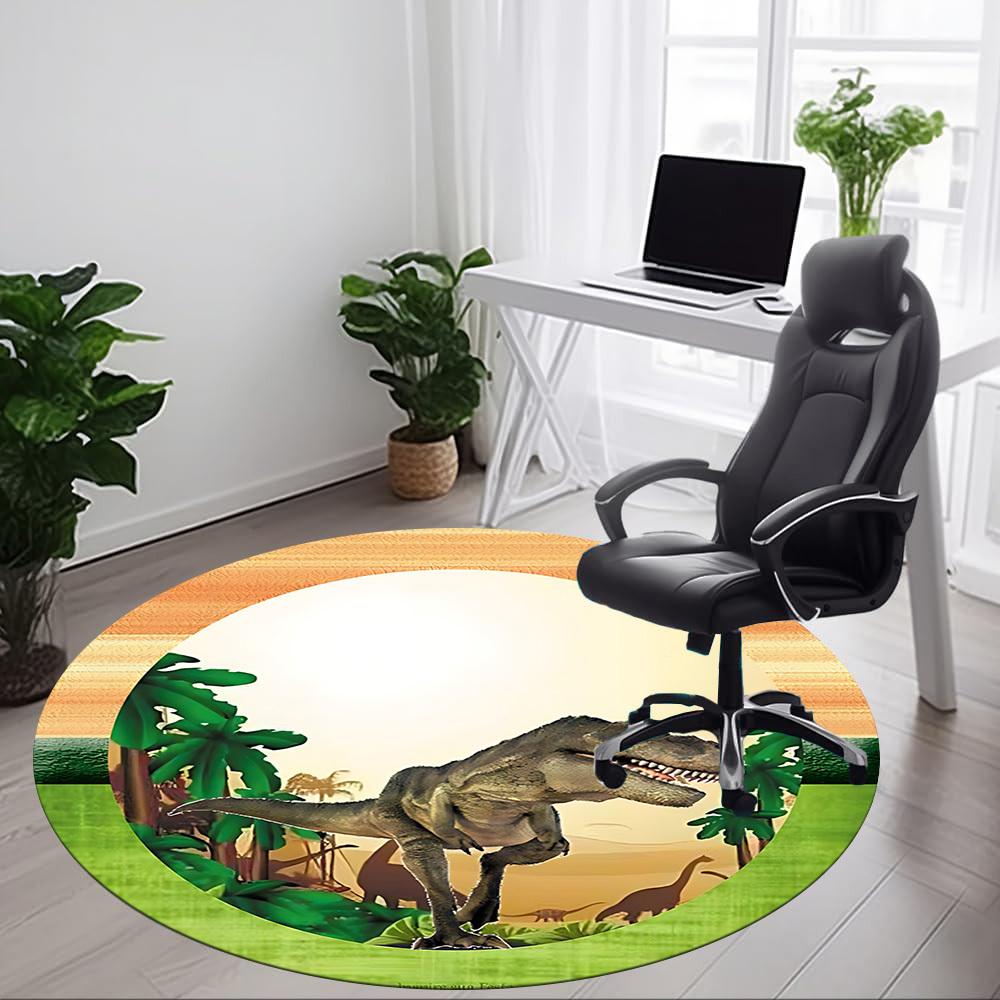 1pc Dinosaur Theme Chair Carpet for Office, Non-slip, Soft and Durable Leisure Rug, Perfect for Office, Living Room yy251103100
