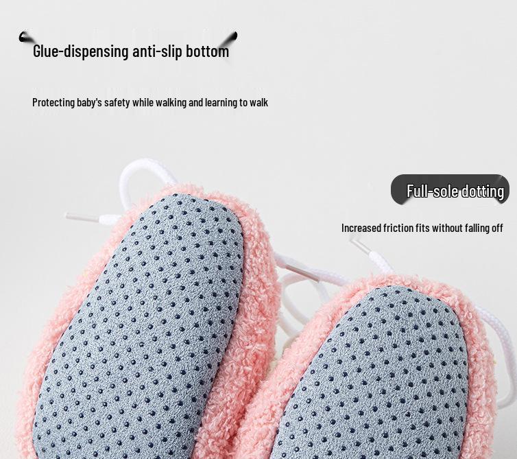 Warm Lambswool Fleece Baby Prewalker Shoes - Non-Slip, Thickened for Autumn/Winter