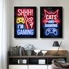 Neon Gaming Gamer Wall Art Posters Prints Gamer Canvas Painting Canvas Picture for Kids Boys Room Decorative Playroom Cuadros