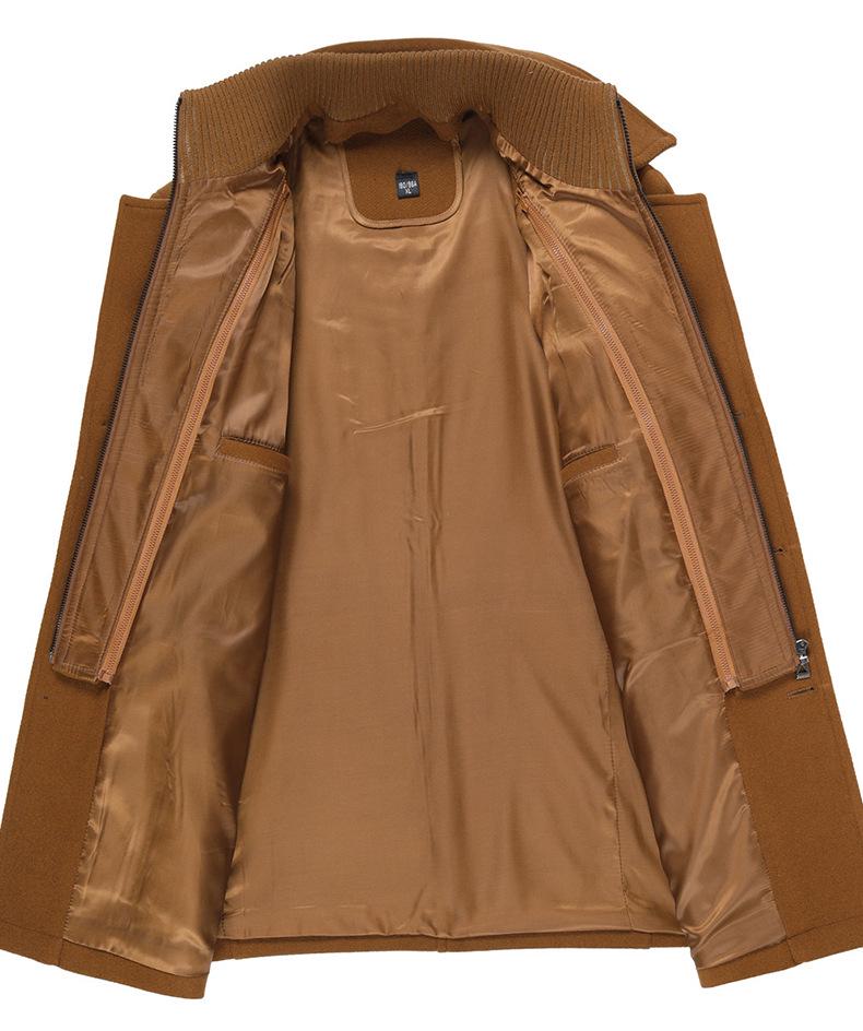 Мужское шерстяное пальто-тренч приталенного кроя - Утепленное зимнее пальто и куртка, Доступны большие размеры